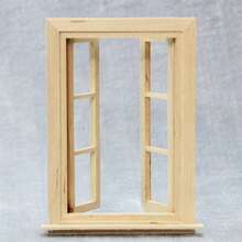 1pc 1:12 Scale Miniature Furniture, DIY Unfinished Door & Window Model Materials, Paintable & Colorable, Wooden Pointed Top 4-Grid Door & 6-Grid Window, Dollhouse Miniature Furniture Model, Micro Scene Decor, Photography Prop - Multicolor - View 23