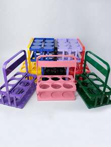 1个可折叠塑料啤酒篮，带提手的手持饮料架，可折叠塑料饮料托架，可容纳4/6瓶啤酒，可重复使用，适用于外卖、餐饮、餐厅、咖啡馆，父亲节礼物