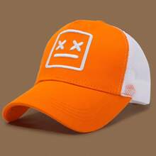 1 件男士笑脸刺绣棒球帽，时尚卡车司机帽，可调节户外防晒休闲帽，适合春季、秋季、旅行、海滩度假