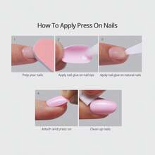 Uñas Postizas, Cortas, Taro Squoval Uñas Postizas de Otoño con Pegamento para Mujeres, Uñas Opacas para Pegar en 15 Tamaños, 30 Piezas, Set de Uñas de Gel, Clay Kiss - Beso de arcilla - Ver 5
