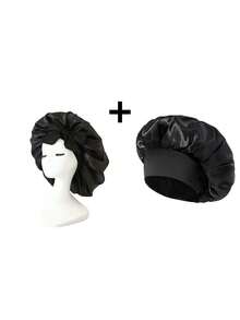 1/2pcs Luxurious Satin & Silk Bonnet For Sleeping - Adjustable Comfort Fit With Tie Band - Unisex Night Hair Protection For Men & Women Shower Towels For Beauty Salon, Hotel Sports,Home Essentials, Towel, Skin Care