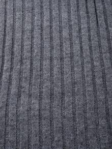 男士罗纹街头风毛衣，独特设计，宽松圆领长袖套头衫，简约风格，适合秋冬季穿着 - 灰色 - 查看 7