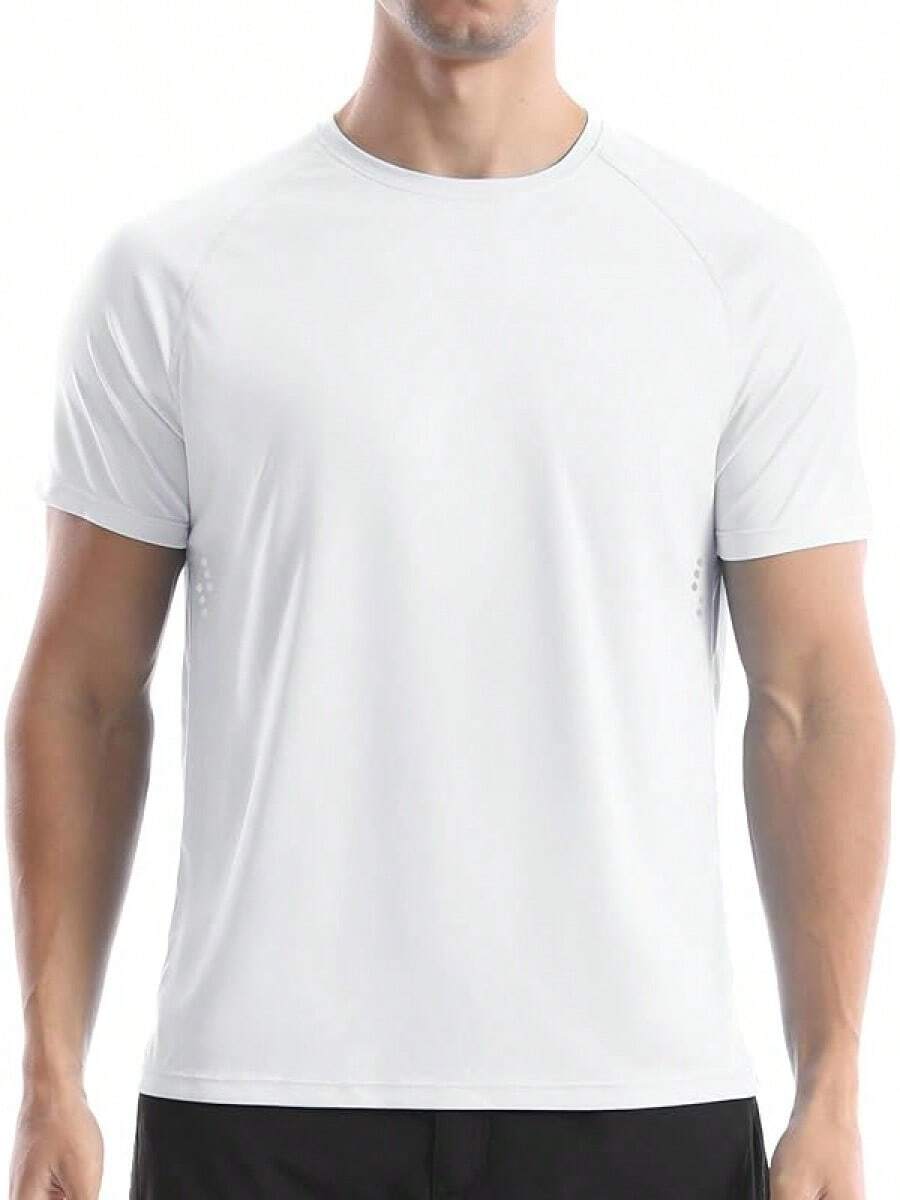 Men's UPF 50+ Swim Shirts, Short Sleeve Rash Guard, Quick Dry-Shirt Fishing And Surfing - 白色 - 查看 1