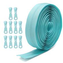 Conjunto de Zíperes: 177.16 Polegadas de Zíper com 10 Cursores de Zíper, Corrente de Zíper de Resina Colorida 5#, 10 Opções de Cores, Comprimento Personalizável, Adequado para Bolsas, Artesanato