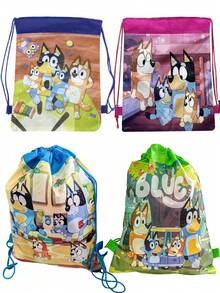 Bluey 1Pc Bluey Theme Drawstring Gift Bag Cartoon Non-Woven Storage Bag Organizer Bag Suitable For Parties And Gatherings For Storage And Decoration Of Birthday Gifts(Some Parts May Be Random)