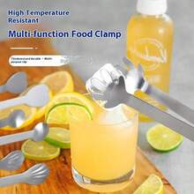 3pcs Stainless Steel Creative Food Tongs, Kitchen Sugar Cube Clip, Hand-Shaped Snack Chip Clip, Non-Slip Ice Tongs, Family Dinner Supplies, Christmas Party Supplies