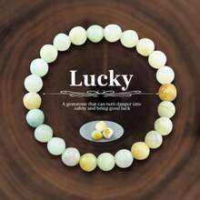 1条6/8/10毫米天然石珠手链，可选虎眼石/玛瑙/水晶/黑曜石，具有增强能量和智慧的疗愈功效，可叠戴，适合青少年，日常佩戴，派对，礼品，手工饰品 - 彩色 - 查看 23