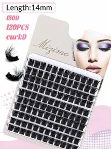 120 peças/168 peças Cílios Postiços Pretos DIY, Cílios Falsos de Vison 150D, Cílios em Cachos Grossos, Extensão de Cílios em Cachos com Enrolamento C/D, Cachos de Cílios, Cílios Individuais, Cílios, Cílios Falsos