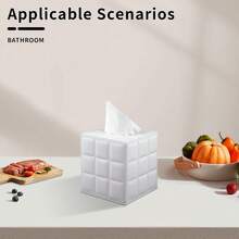 Cubierta de caja de pañuelos cuadrada - Soporte de caja de pañuelos cúbico de moda con base magnética, caja de pañuelos decorativa de PU adecuada para tocador, mesita de noche, escritorio, encimera de cocina, oficina en casa, automóvil, decoración de caja de almacenamiento, regalo festivo - Multicolor - Ver 6