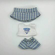 [Solo ropa] Nuevo muñeco de peluche creativo de 17 cm de la 1ra/2da/3ra generación Labobo con conjunto de ropa casual a cuadros lindo y cambiable para Labubu