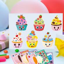 8/16 Pcs Dessert & Ice Cream Pattern Sticker Set For DIY Decorations, Party Favors, Birthday Gifts, Craft Projects, Scrapbook