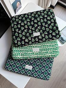 Green Retro Corduroy Computer Bag 10/13/15 Inch Lightweight Computer Liner Bag IPad Protective Cover Autumn University Essentials Laptop Bag For Women Mac Book Case Laptop Sleeve Back To School Laptop Case Laptop Cover For Travel Waterproof Portable For Men Laptop Bags