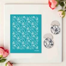 Plantilla de serigrafía de arcilla polimérica con patrón asimétrico, serigrafía de arcilla, utilizada para decorar pendientes de arcilla y otras joyas de arcilla