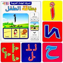 一盒28张卡片，尺寸为14.2厘米 x 14.2厘米，双面图像识别卡，适用于学习基础阿拉伯字母和发音，帮助初学者识别字母形状和简单发音，学习用品，生日礼物。 - 彩色 - 查看 2