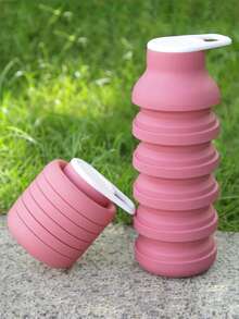 1pc Foldable Silicone Cup, Outdoor Travel Silicone Sports Water Bottle, Portable Cycling Water Cup