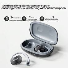 PHILIPS 耳機TAT2708 真無線掛耳式藍牙耳機 戶外運動跑步穩固不掉 長效續航高階降噪 米色 - 米色 - 查看 6