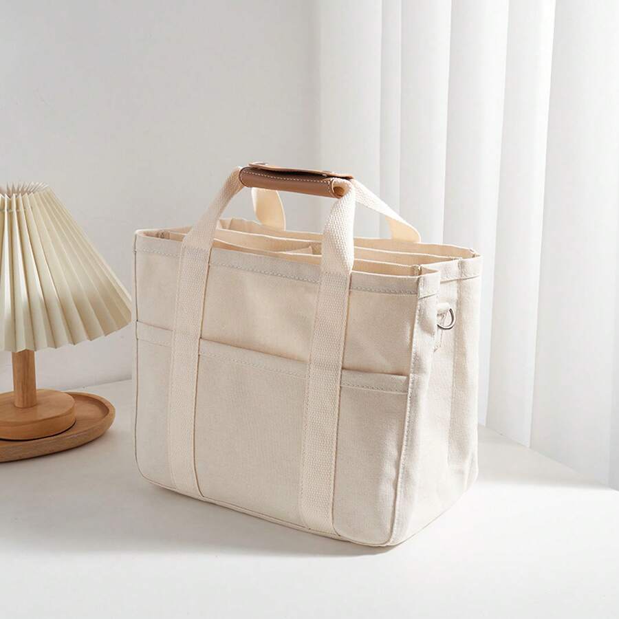 Sac en toile portable de couleur de cette année Sac à bandoulière pour étudiant Sac à bandoulière simple Mode maternelle et infantile Sac pour femmes - Noir - Voir 1