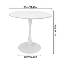 Round Dining Table White Density Board Iron Art 31.5in D 28.7in H 165.35lbs Load Modern For Living Room Café - 1 - View 10