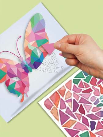 6pcs 3D Geometric Flat Stickers Puzzle, Collage, DIY Handmade Creative Stickers, 16 Training Games, DIY Stickers, Enhance Hands-On And Thinking Ability, Art Supplies, Adult Decorative Stickers, Birthday Gift, Party Gift, Holiday Gift, Decorative Sticker Puzzle, Christmas, Christmas Eve Gift