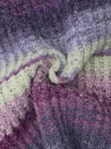 Damski sweter w nowym stylu z klapami, długimi rękawami, jednym ramieniem, gradientowy, z przędzy do malowania olejem, kontrastowy kolor, smukły, pusty, Y2K, modny, retro, romantyczny, artystyczny, rekreacyjny, elegancki, wyjściowy, uliczny, na jesień i zimę - Wielokolorowe - Zobacz 4