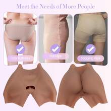 硅胶提臀短裤，高腰塑形骑行短裤，男女通用，加厚设计，提臀蜜桃臀，适合日常穿着和运动，自信塑形 - 棕色 - 查看 5