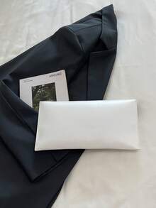 小号信封包，时尚复古纯色女士手提包 - 白色 - 查看 9