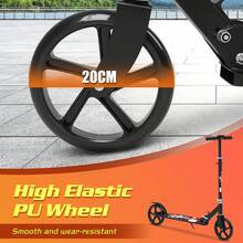 Advwin Folding Kick Scooter 3 Adjustable Height For Ages 6+ Kid Teens & Adults 20cm PU Wheels Load 100kg Red