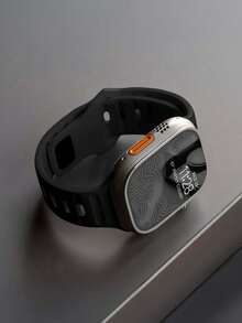 1pc Black Apple Watch Band, Outdoor Sports Climbing Fitness Yoga Waterproof Sweat-Resistant Ultra-Thin Soft 3D Embossed Texture Silicone Band Compatible With Apple Watch Ultra 3/2/1 SE S9/8/7/6/5/4/3/2/1 Series, 38/40/41mm, 42/44/45/46/49mm, Unisex Replacement Smartwatch Strap, Gift For Men & Women