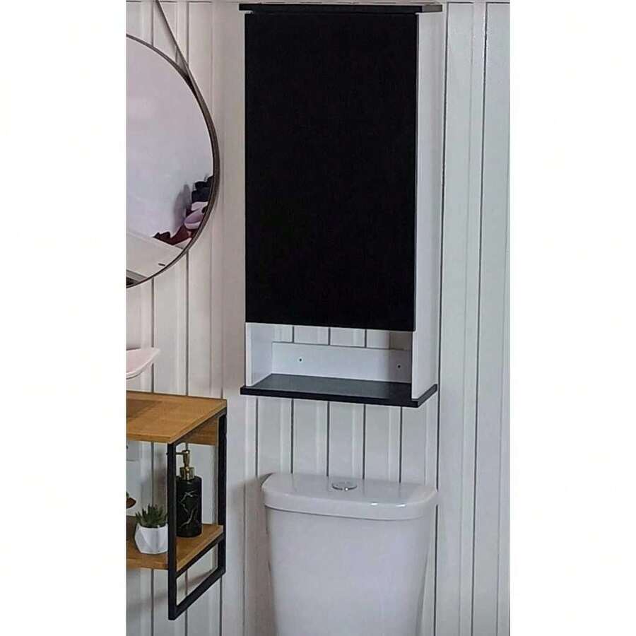 Bathroom Cabinet Bathroom Cabinet Toilet Tank Home Bathroom - 黑色 - 查看 1