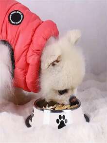 1 Stück Edelstahl Pfötchen-Napf, Hundenäpfe mit großer Kapazität für Futter & Wasser, mittelgroßer Fütterungsnapf