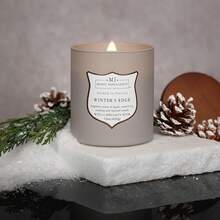 Winters Edge - Velas perfumadas para hombres, mecha de madera de 15 onzas, cera de mezcla de soja premium, quemaduras de 60 horas, velas perfumadas para el hogar, fabricadas en los - Filo de invierno - Ver 4