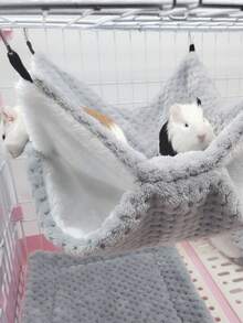 3pcs Sugar Glider Double-Layer Hammock, Ferret Hideaway Tunnel House, Pet Mat Combo Set, Suitable For Small Pets Like Sugar Glider, Hamster, Rabbit