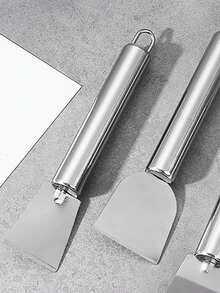 1 pieza Raspador de limpieza de acero inoxidable - Herramienta de espátula metálica multiusos, adecuada para cocina, baño y hogar - No se necesita electricidad, diseño ahorra espacio, limpieza del hogar, limpieza de la cocina, limpieza de fiestas