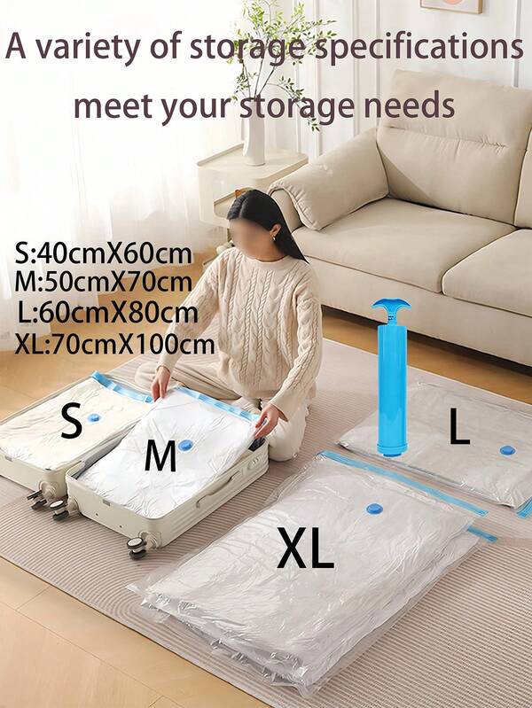 5/3/1 Set Of Clothing Compression Bags, Vacuum Compression Bags, Transparent Compression Bags, Travel Compression Bags, Vacuum Bags, Vacuum Storage Bags Are Suitable For Clothing Storage, Quilt Storage, Suitcase Storage, Christmas Clothing Storage, Travel Storage, Student Dormitory Travel Wardrobe, Daily Necessities, Travel Necessities