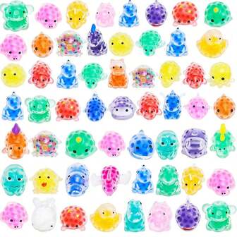 6/12/24/36 st mini-klämbollar för stresslindring, söta djurformade mjuka fidgetleksaker, sensoriska leksaker lämpliga för barn, pojkar, flickor, tonåringar, kan användas som priser, festgåvor, födelsedagspresenter (slumpmässiga färger och stilar)