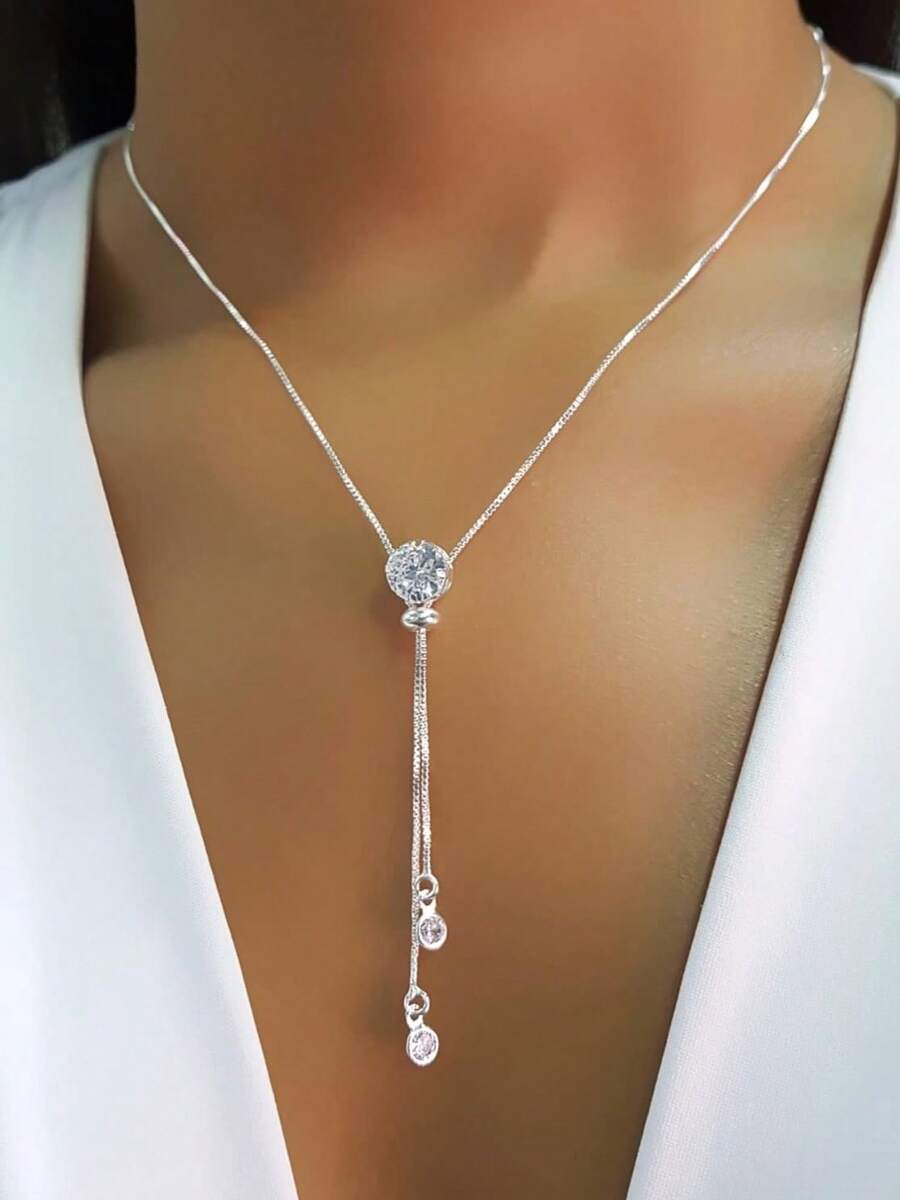 Light Point Necklace With Adjustable Double  Plated In 18k Gold And 925 Silver - 銀色 - 查看 1