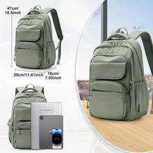 School Backpack Middle School Bag Lightweight Travel Backpack College Laptop Bag Work Daypack - Army Green - View 13