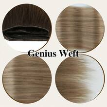 Genius Weft Hair Extensions Human Hair Sew In Hair Extensions Real Human Hair Weft Extensions Hand Tied Virgin Hair 50G - R3-6-12 - 查看 6