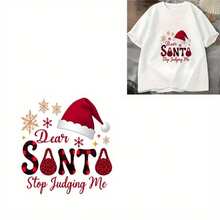 1pc/2pcs/3pcs Christmas Themed Letter & Snowflake Print Heat Transfer Patches, Washable And Iron-On, Suitable For T-Shirts, Jeans, Sweaters, Tote Bags, Pillows, Cushion Covers And Throw Pillows