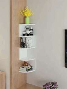 1pc 5-Tier Semi-Circle Corner Wall Mounted Storage Rack, Creative Wall Shelf (Lighting Not Included)