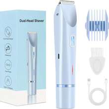 2-In-1 Waterproof Electric Shaver, 400mAh USB Rechargeable, Dual Blade Design For Painless Trimming Of Bikini, Face, Armpit And Leg Hair, IPX7 Waterproof, Ceramic Blade, Portable Multi-Functional Shaver For Men And Women, Ideal Gift For Back To School, Halloween And Christmas - Multicolor - View 15