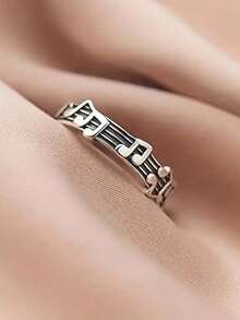 1 pieza Anillo con diseño de notas musicales abierto, joya regalo para entusiastas de la música, accesorio