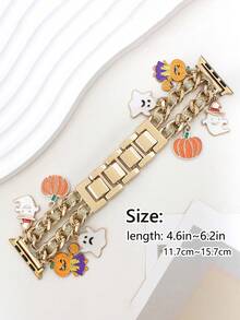 1pc Halloween Skeletons,Pumpkin Lanterns, Multi-Element Pendant Bracelet Strap Compatible With Apple Watch Band Strap 38mm 40mm 41mm 42mm 44mm 45mm 49mm (S10 42)Mm (S10 46)Mm,Halloween Multi-Element Watch Strap Compatible With Iwatch Series Ultra 2 S10 SE 9 8 7 SE 6 5 4 3 2 1,Smart Watch Strap/Band, Unique Personalized And Style Strap
