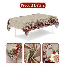 1 Piece Of Vintage Christmas Decorative Tablecloth, Merry Christmas Tablecloth, Vintage Santa Claus Table Decoration Tablecloth, Suitable For Christmas Home Decoration And Holiday Party Decoration