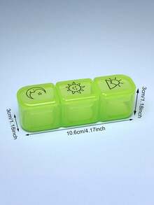 1个便携式三格药盒，带早、午、晚标签 - 耐用塑料药盒，用于日常药物管理，小巧设计，适合早餐、午餐和晚餐，可放入钱包，旅行药盒，透明隔层，安全闭合系统 - 彩色 - 查看 19