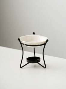 1 pieza Soporte de aromaterapia, apto para aceites esenciales, marco de hierro con cerámica, decoración del hogar, herramienta de aromaterapia, diseño minimalista