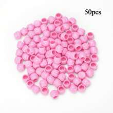 ATOMUS 50pcs Disposable Plastic Microneedle Tattoo Ink Cups With Base, Permanent Makeup Pigment Container Caps, Tattoo Accessories - Multicolor - View 7