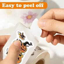 500 Peças Rolo de Adesivos de Halloween, Adesivos Impermeáveis de Vinil para Feriados, Jornalismo, Laptop, Para-choque, Skate, Garrafas de Água, Computador, Telefone Celular, Suprimentos para Festa de Halloween