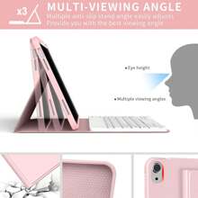 TenYide Solid Color Flip Cover With Keyboard, Ultra-Thin And Lightweight Stand Cover