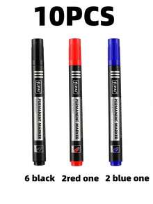 3/5/10支永久性记号笔，黑色防水大头物流记号笔，速干，不可擦掉记号笔 - 彩色 - 查看 16